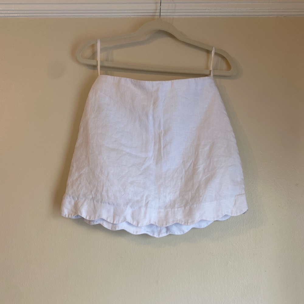 NWT Abercrombie White Linen Scalloped Skort